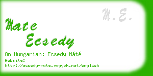 mate ecsedy business card